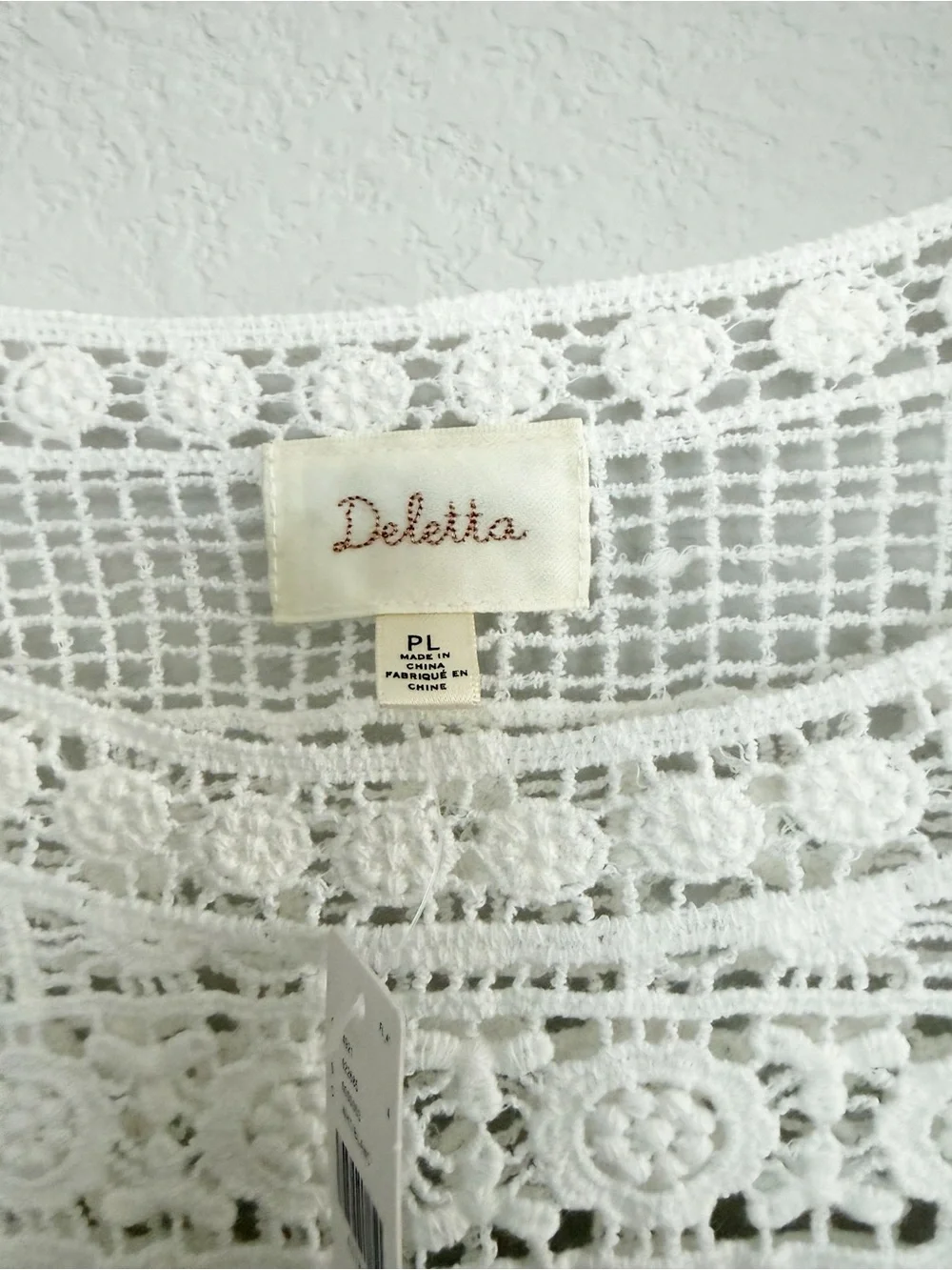 Anthropologie $78 Deletta White Crochet Lace Peasant Top